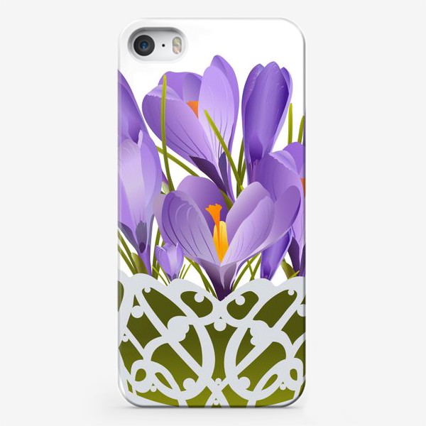 Чехол iPhone «Корзинка с весенними цветами.»