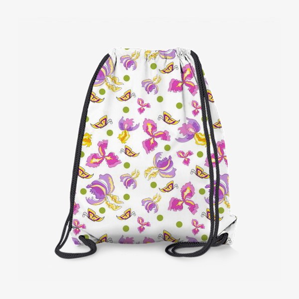 Рюкзак «Seamless pattern pink purple iris, no background.»