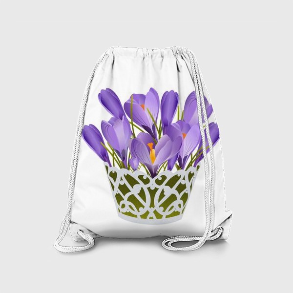 Рюкзак «Basket of lilac crocuses.»