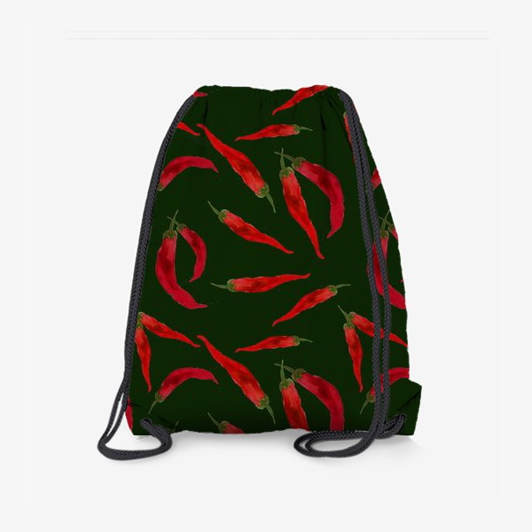Рюкзак «Красные  перцы. Зеленый  фон.»