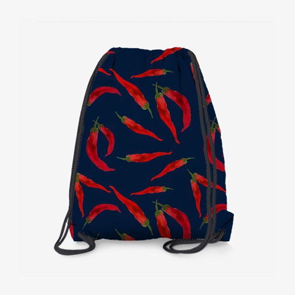 Рюкзак «Красные перцы на синем фоне»