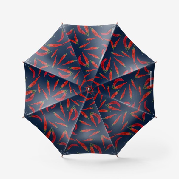Зонт «Красные перцы на синем фоне»