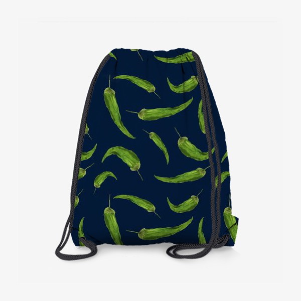 Рюкзак «Зеленый перец на синем фоне»