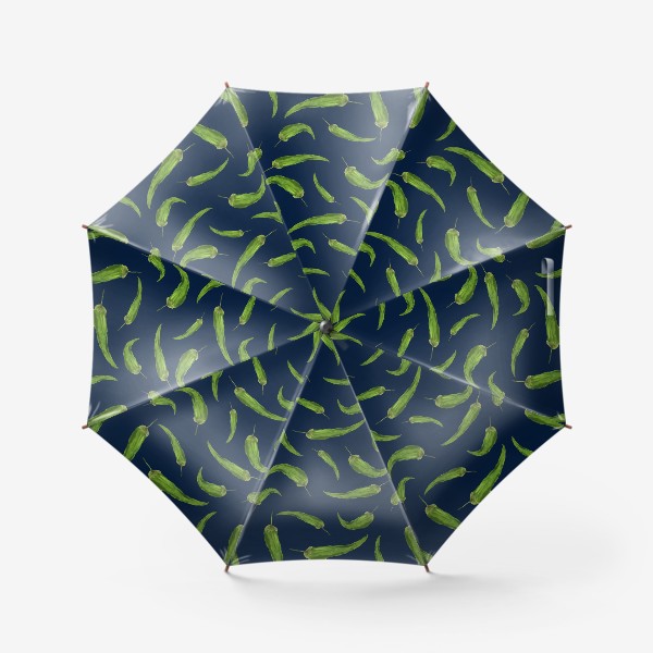 Зонт «Зеленый перец на синем фоне»