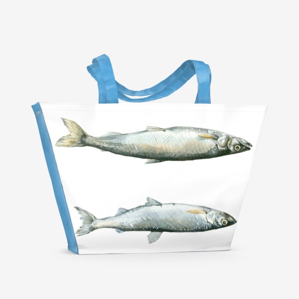 Пляжная сумка «Рыба корюшка»