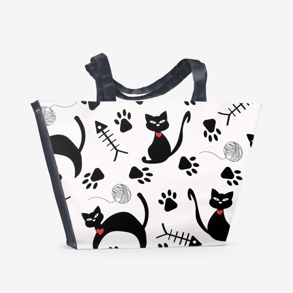 Пляжная сумка «Черные коты»