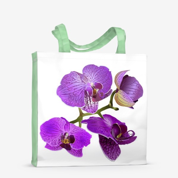 Сумка-шоппер &laquo;Кустик орхидеи фиолетового цвета векторная иллюстрация&raquo;
