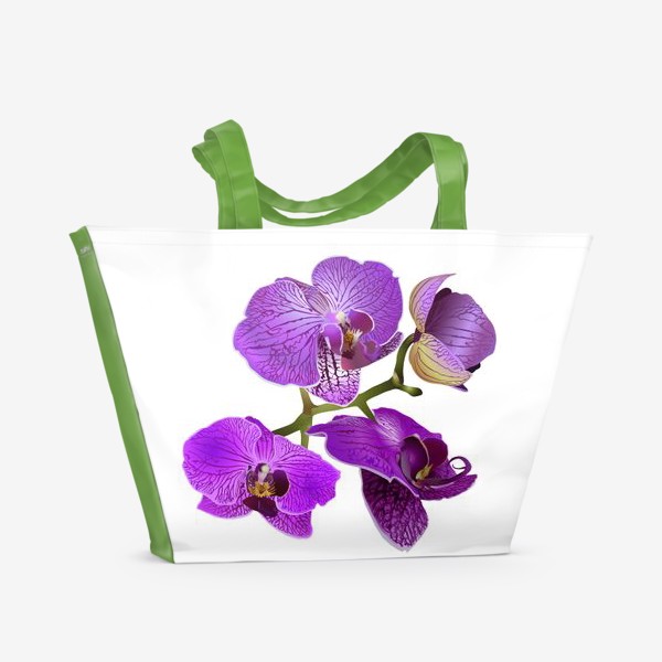 Пляжная сумка «Кустик орхидеи фиолетового цвета векторная иллюстрация»
