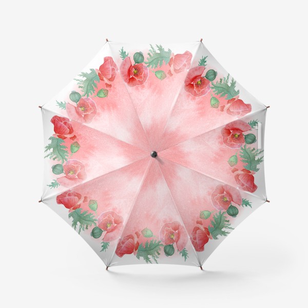 Зонт «Акварель цветы Красные маки »