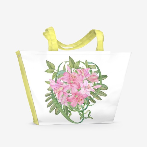 Пляжная сумка «Букет цветов  лилий»