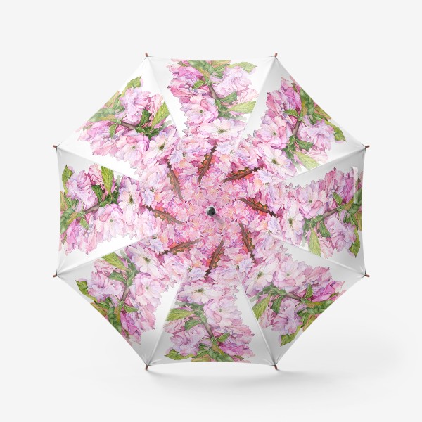 Зонт «Акварель, розовые цветы вишня, сакура, яблоня.»