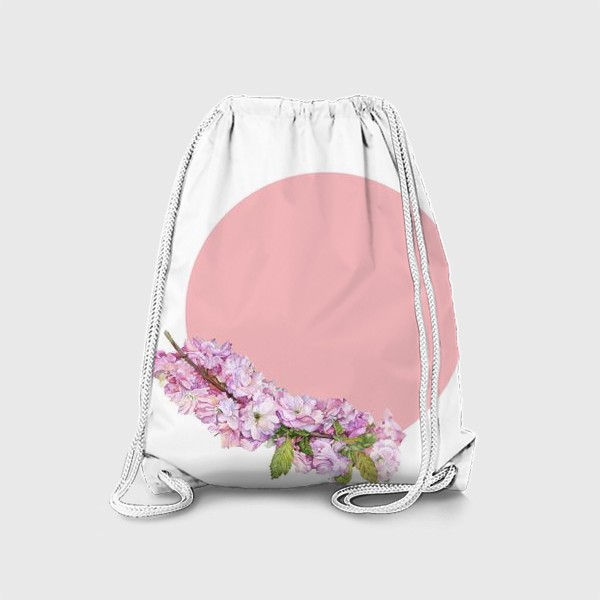 Рюкзак «Акварель. Япония сакура, вишня розовые цветы и солнце»