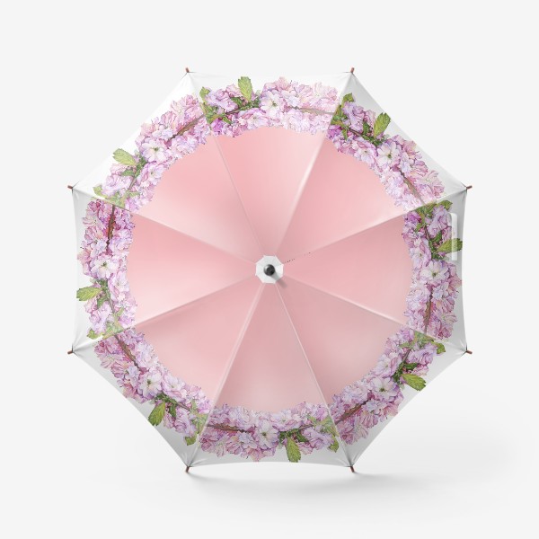 Зонт «Акварель. Япония сакура, вишня розовые цветы и солнце»