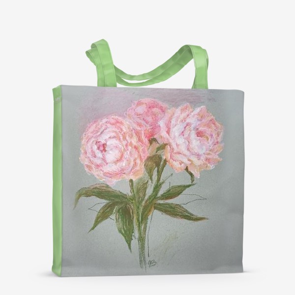 Сумка-шоппер «Розовые пионы (масляная пастель)»