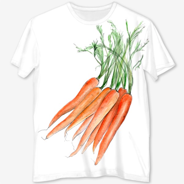 Футболка с полной запечаткой «Морковка. Оранжевый цвет здоровья.»