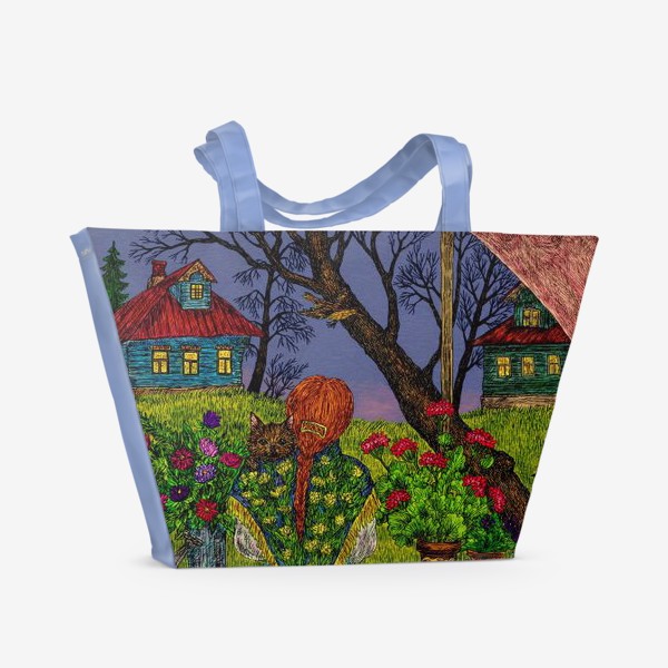 Пляжная сумка «Сумерки в деревне»