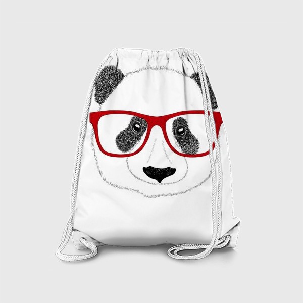 Рюкзак «Морда панды в красных очках, скетч, мех»