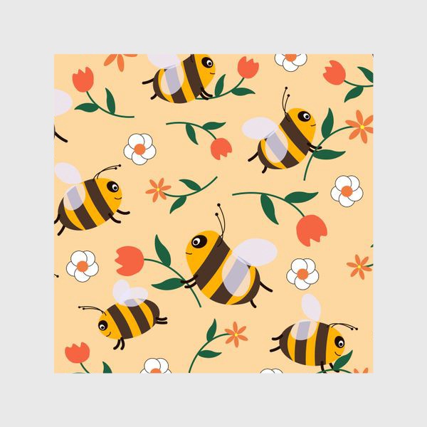 Шторы «Пчелы и цветы»