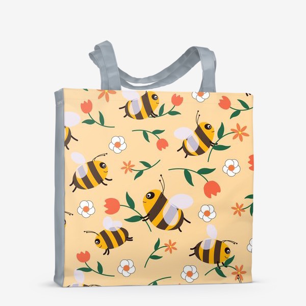 Сумка-шоппер «Пчелы и цветы»