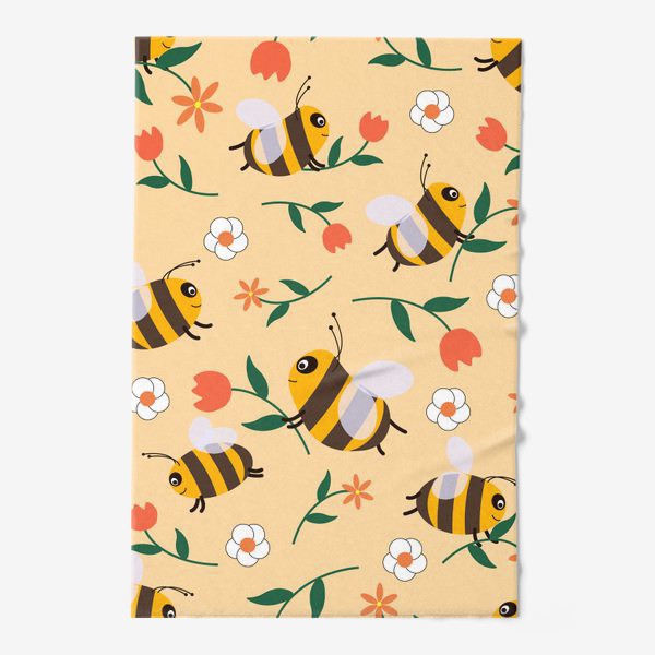 Полотенце «Пчелы и цветы»