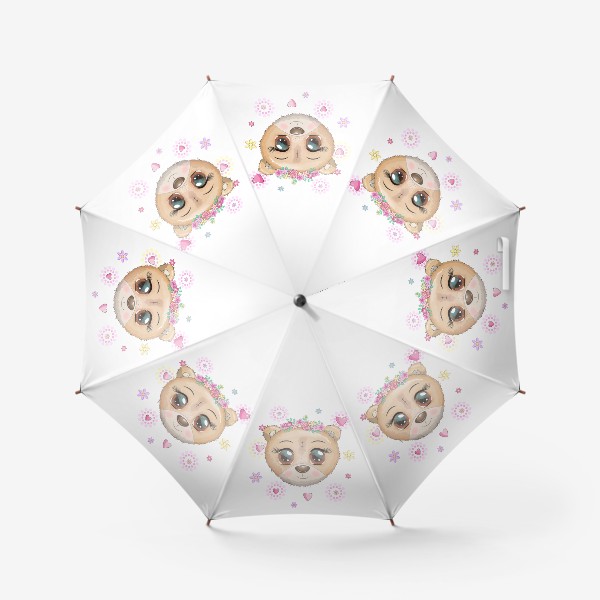 Зонт «Мультяшная мордочка мишки с выразительными глазами»
