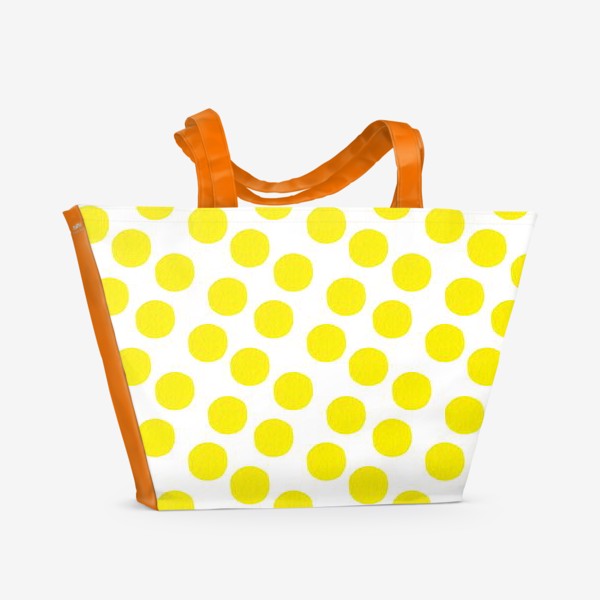 Пляжная сумка «Паттерн крупные жёлтые кружочки»