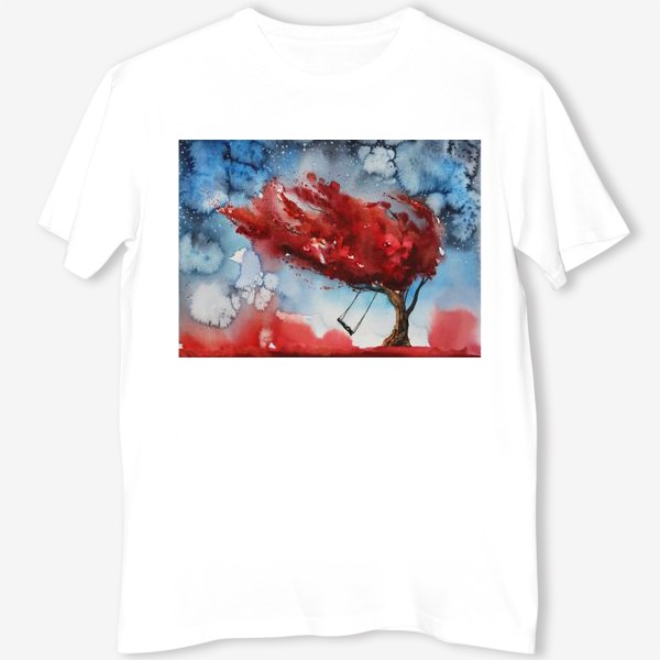 Футболка «Красное дерево и качели»