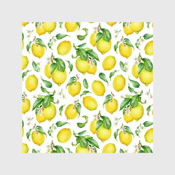 Шторы «Паттерн с лимонами светлый»