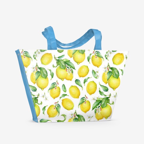 Пляжная сумка «Паттерн с лимонами светлый»