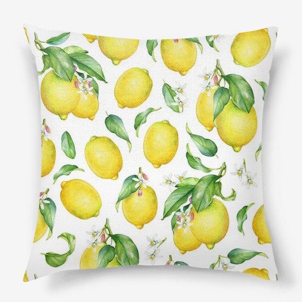 Подушка «Паттерн с лимонами светлый»