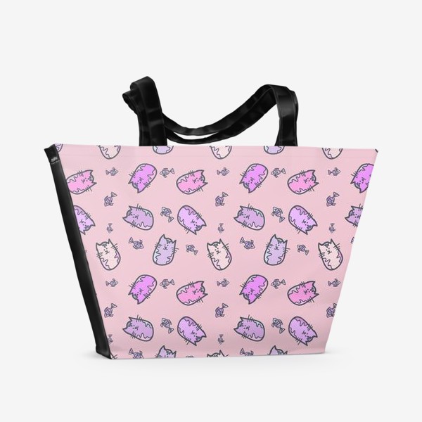 Пляжная сумка «Лиловые коты»