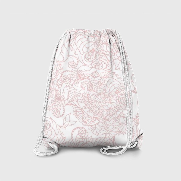 Рюкзак «Розовый узор на белом фоне»