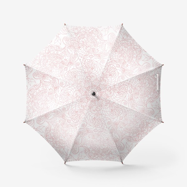 Зонт «Розовый узор на белом фоне»