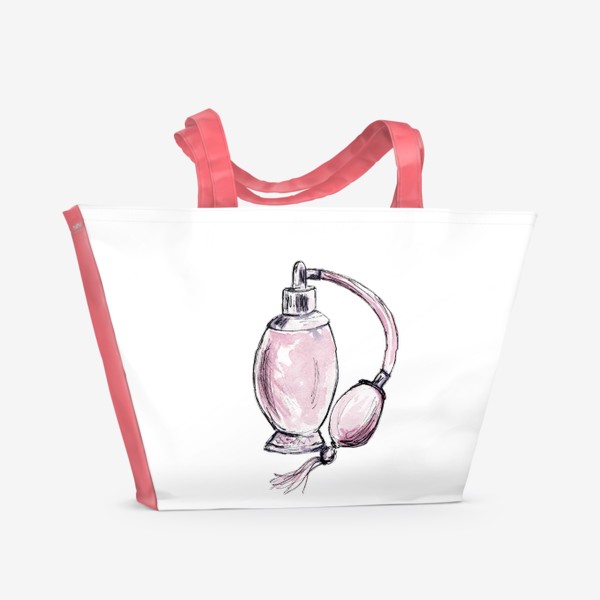 Пляжная сумка «Флакон духов. Розовое облачко.»