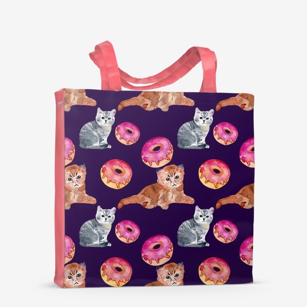Сумка-шоппер «котята и пончик»