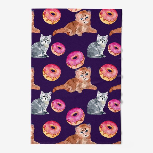 Полотенце «котята и пончик»