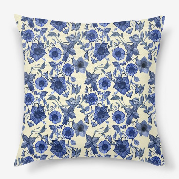 Подушка «голубые цветы»