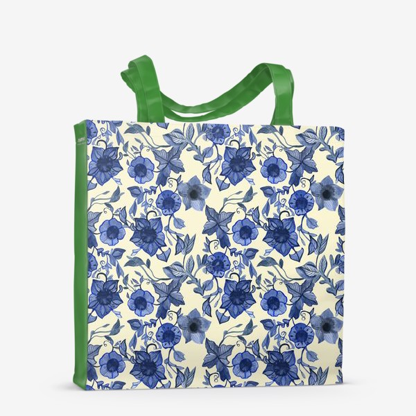 Сумка-шоппер «голубые цветы»