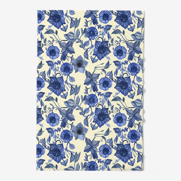 Полотенце «голубые цветы»