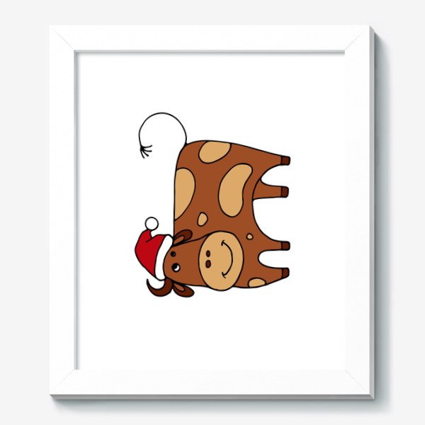 Картина «Новогодняя корова. Символ года. Год быка. Подарок»
