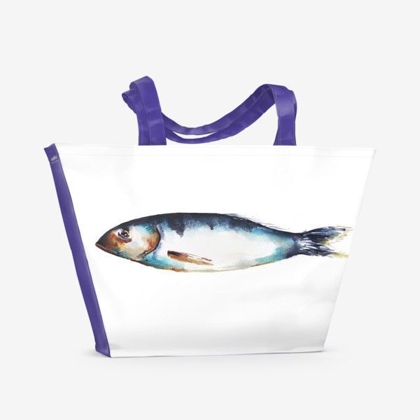 Пляжная сумка «Рыба. Акварель»