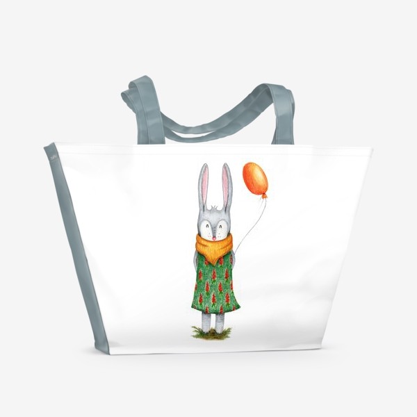 Пляжная сумка «Заяц с воздушным шариком»