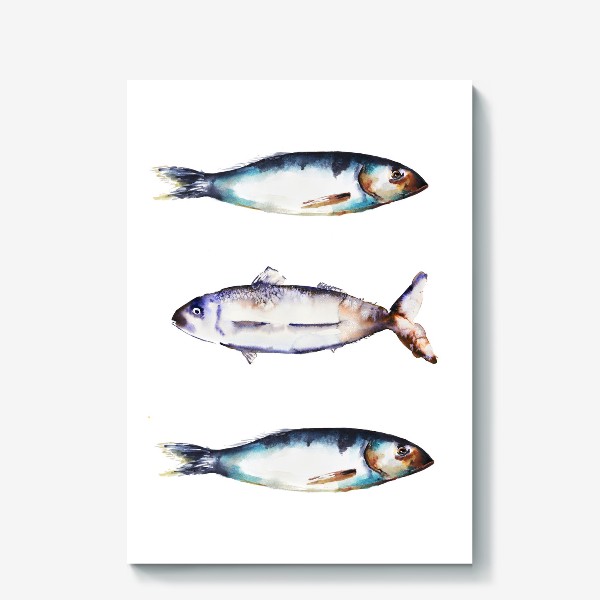 Холст «Акварельные рыбки»