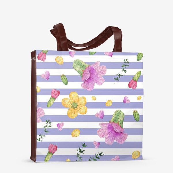 Сумка-шоппер «Лесные цветы: медуница и лютик»