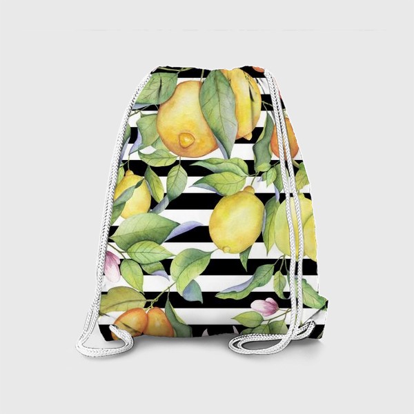 Рюкзак «Лимоны и кумкваты на полосатом фоне»