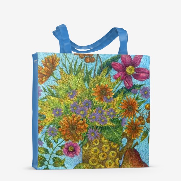 Сумка-шоппер «Яркий букет цветов и листьев»