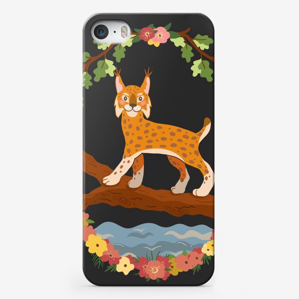 Чехол iPhone «Рысь в лесу»