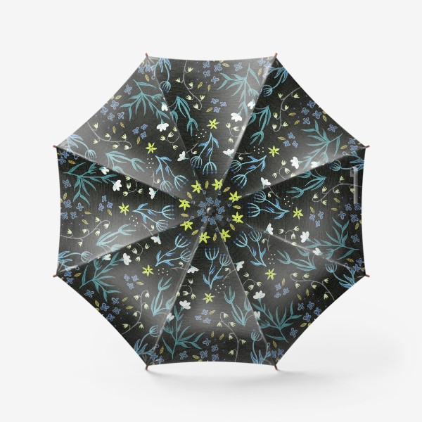 Зонт «Разнотравье на черном»