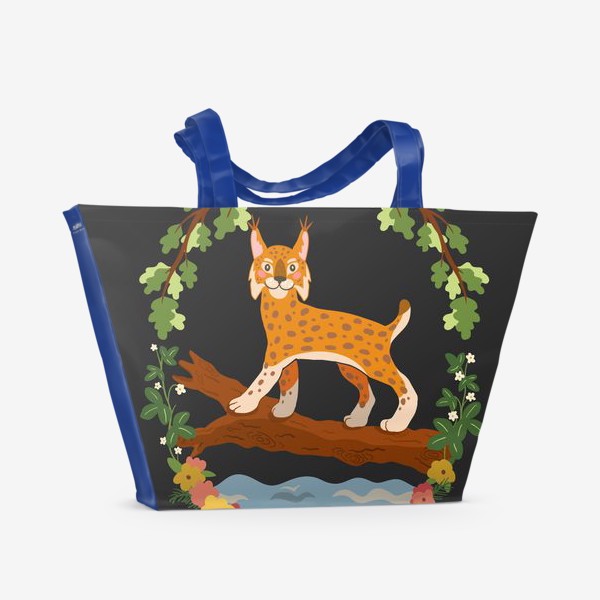 Пляжная сумка «Рысь в лесу»