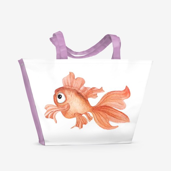 Пляжная сумка «Акварель. Золотая рыбка »